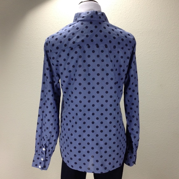 J. Crew Factory Blue & Black Polka Dot Tunic - Picture 7 of 7